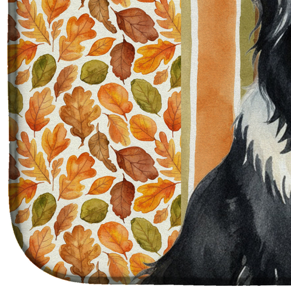 Black Bearded Collie Heirloom Fall Dish Drying Mat Absorbent Dish Drying Mat Pad for Kitchen Counter Dish Drainer Mat for Countertop, 14 x 21", Multicolor