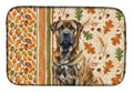 Brindle Boerboel Heirloom Fall Dish Drying Mat Absorbent Dish Drying Mat Pad for Kitchen Counter Dish Drainer Mat for Countertop, 14 x 21", Multicolor