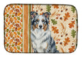 Border Collie Heirloom Fall Dish Drying Mat Absorbent Dish Drying Mat Pad for Kitchen Counter Dish Drainer Mat for Countertop, 14 x 21", Multicolor