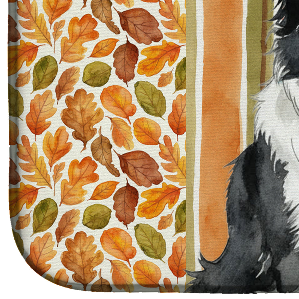 Blue Merle Border Collie Heirloom Fall Dish Drying Mat Absorbent Dish Drying Mat Pad for Kitchen Counter Dish Drainer Mat for Countertop, 14 x 21", Multicolor