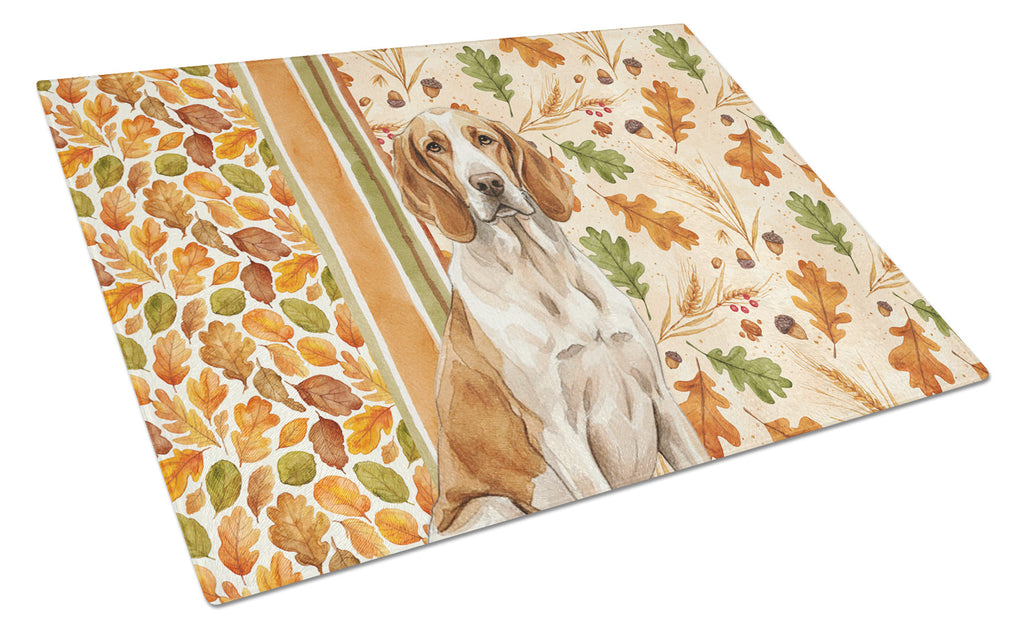 Bracco Italiano Heirloom Fall Cutting Board Tempered Glass Kitchen Cutting Surface, Heat Resistant Chopping, Non-Slip Feet, Food Prep & Serving