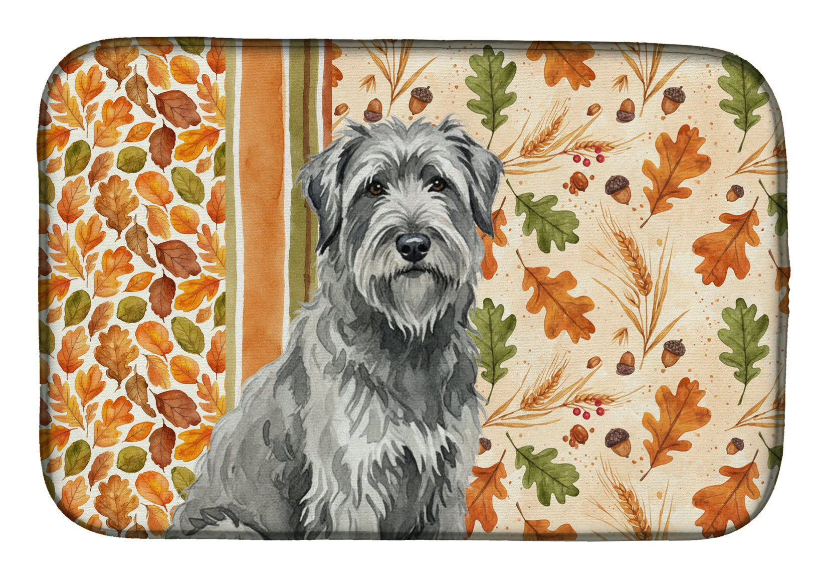 Gray Briard Heirloom Fall Dish Drying Mat Absorbent Dish Drying Mat Pad for Kitchen Counter Dish Drainer Mat for Countertop, 14 x 21", Multicolor