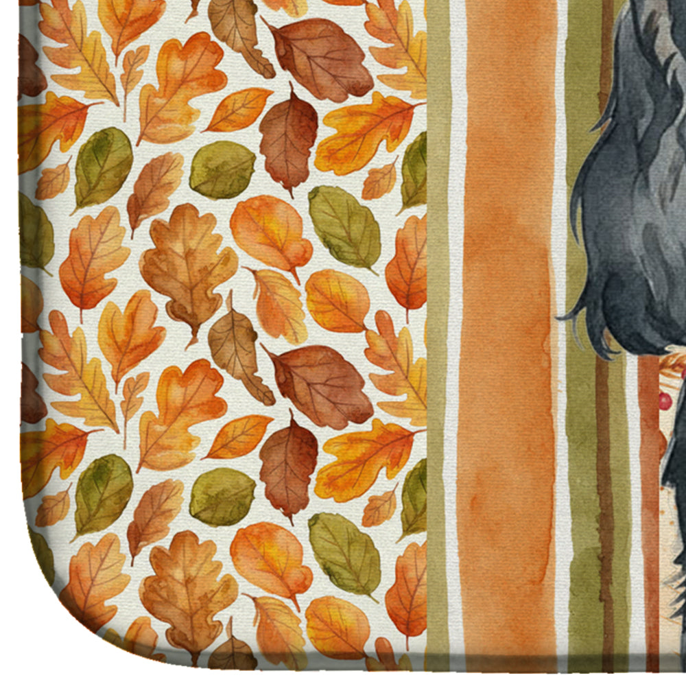 Black Cocker Spaniel Heirloom Fall Dish Drying Mat Absorbent Dish Drying Mat Pad for Kitchen Counter Dish Drainer Mat for Countertop, 14 x 21", Multicolor