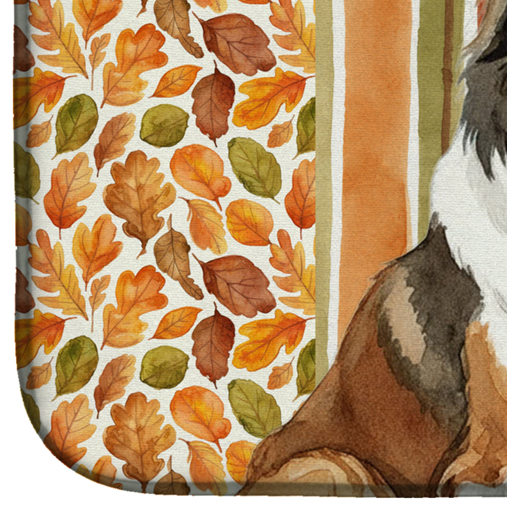 Sable Collie Heirloom Fall Dish Drying Mat Absorbent Dish Drying Mat Pad for Kitchen Counter Dish Drainer Mat for Countertop, 14 x 21", Multicolor