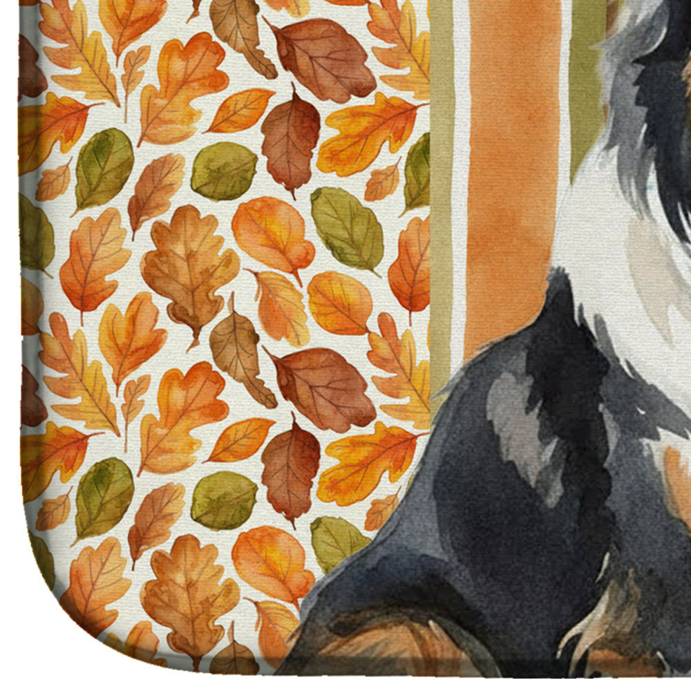 Tricolor Collie Heirloom Fall Dish Drying Mat Absorbent Dish Drying Mat Pad for Kitchen Counter Dish Drainer Mat for Countertop, 14 x 21", Multicolor