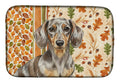 Dapple Dachshund Heirloom Fall Dish Drying Mat Absorbent Dish Drying Mat Pad for Kitchen Counter Dish Drainer Mat for Countertop, 14 x 21", Multicolor