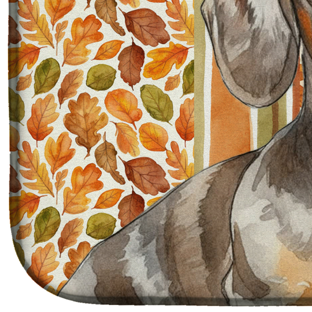 Dapple Dachshund Heirloom Fall Dish Drying Mat Absorbent Dish Drying Mat Pad for Kitchen Counter Dish Drainer Mat for Countertop, 14 x 21", Multicolor