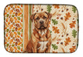 Mahogany Dogue de Bordeaux Heirloom Fall Dish Drying Mat Absorbent Dish Drying Mat Pad for Kitchen Counter Dish Drainer Mat for Countertop, 14 x 21", Multicolor
