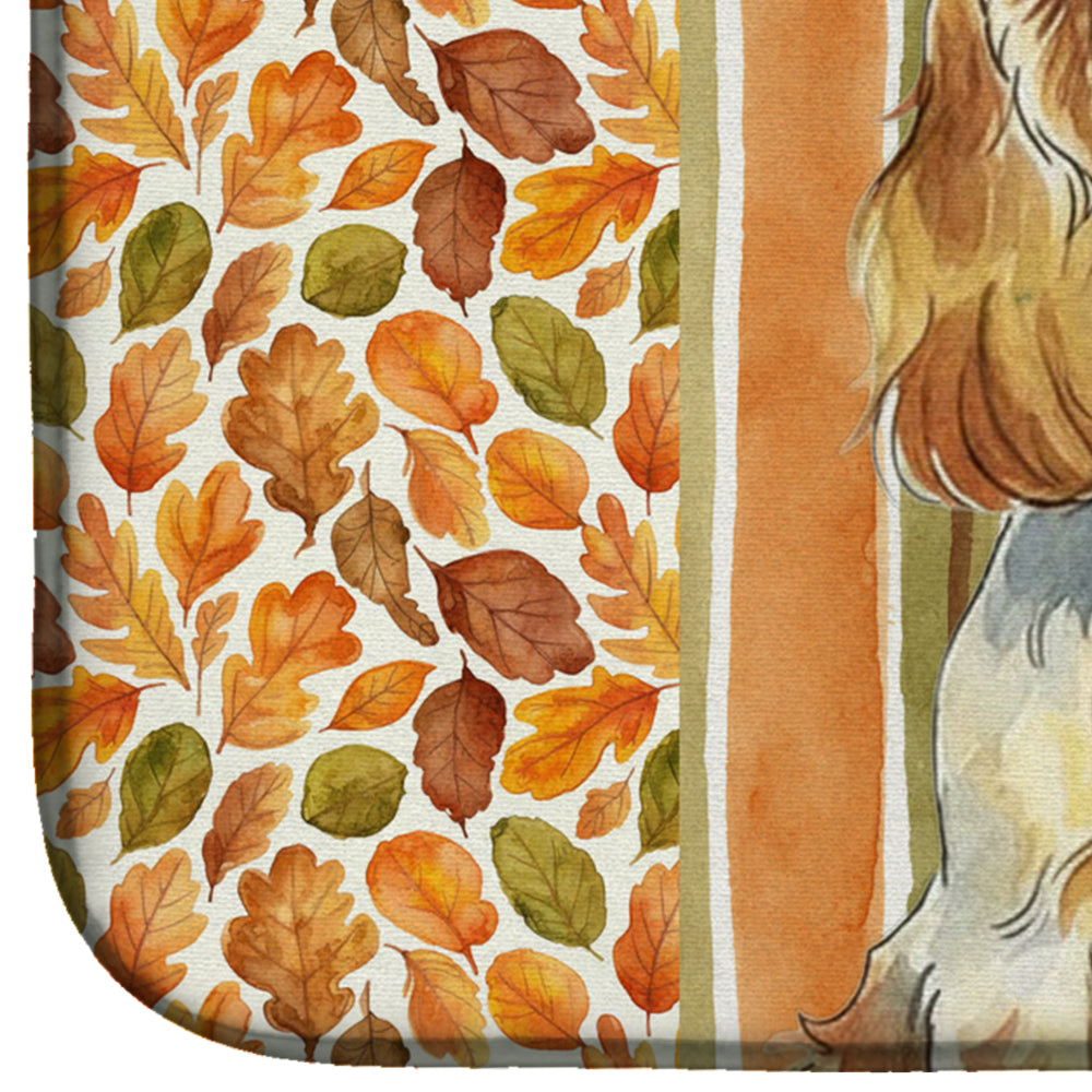Lemon Roan English Cocker Spaniel Heirloom Fall Dish Drying Mat Absorbent Dish Drying Mat Pad for Kitchen Counter Dish Drainer Mat for Countertop, 14 x 21", Multicolor