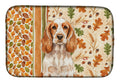 Orange Roan English Cocker Spaniel Heirloom Fall Dish Drying Mat Absorbent Dish Drying Mat Pad for Kitchen Counter Dish Drainer Mat for Countertop, 14 x 21", Multicolor