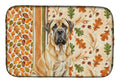 Fawn English Mastiff Heirloom Fall Dish Drying Mat Absorbent Dish Drying Mat Pad for Kitchen Counter Dish Drainer Mat for Countertop, 14 x 21", Multicolor