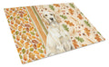 Lemon Belton English Setter Heirloom Fall Cutting Board Tempered Glass Kitchen Cutting Surface, Heat Resistant Chopping, Non-Slip Feet, Food Prep & Serving