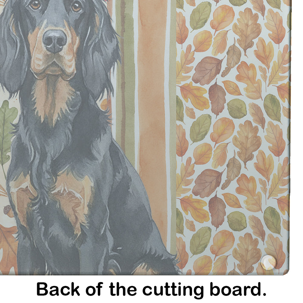 Gordon Setter Heirloom Fall Cutting Board Tempered Glass Kitchen Cutting Surface, Heat Resistant Chopping, Non-Slip Feet, Food Prep & Serving
