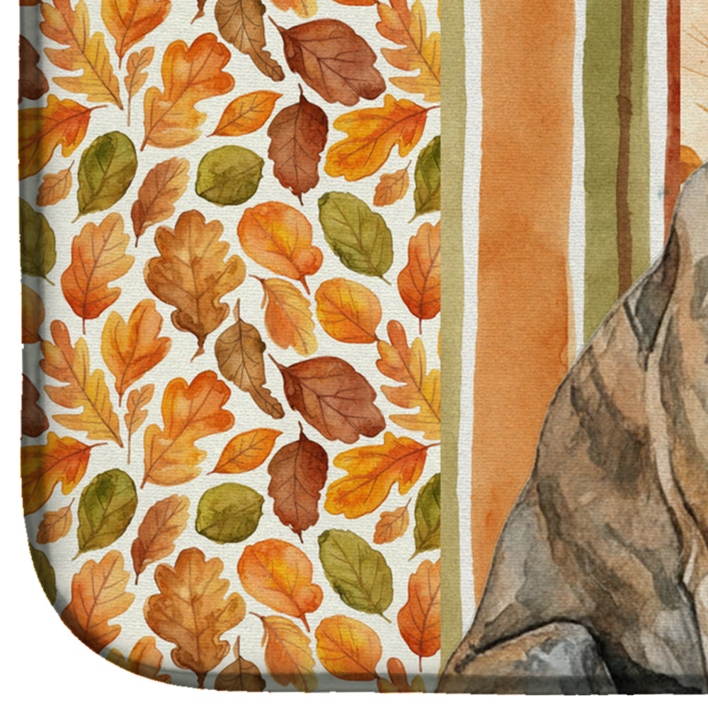 Brindle Greyhound Heirloom Fall Dish Drying Mat Absorbent Dish Drying Mat Pad for Kitchen Counter Dish Drainer Mat for Countertop, 14 x 21", Multicolor