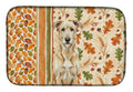Wheaten Irish Wolfhound Heirloom Fall Dish Drying Mat Absorbent Dish Drying Mat Pad for Kitchen Counter Dish Drainer Mat for Countertop, 14 x 21", Multicolor