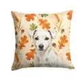 White Jack Russell Terrier Heirloom Fall Decorative Throw Pillow 14x14 Indoor Outdoor Accent Cushion, Fabric Cover with Insert for Sofa, Bed, Porch & Living Room