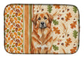 Red Leonberger Heirloom Fall Dish Drying Mat Absorbent Dish Drying Mat Pad for Kitchen Counter Dish Drainer Mat for Countertop, 14 x 21", Multicolor