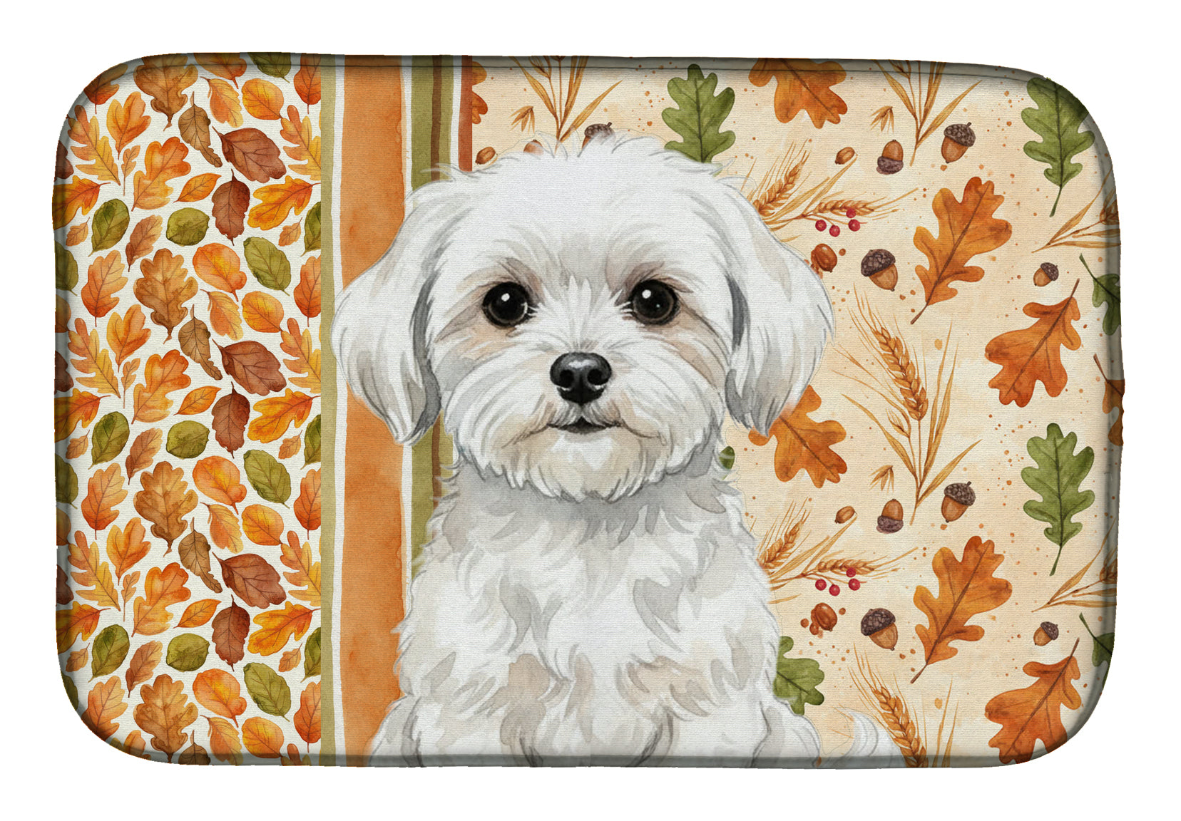 Maltese Heirloom Fall Dish Drying Mat Absorbent Dish Drying Mat Pad for Kitchen Counter Dish Drainer Mat for Countertop, 14 x 21", Multicolor