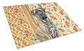 Brindle Mastiff Heirloom Fall Cutting Board Tempered Glass Kitchen Cutting Surface, Heat Resistant Chopping, Non-Slip Feet, Food Prep & Serving