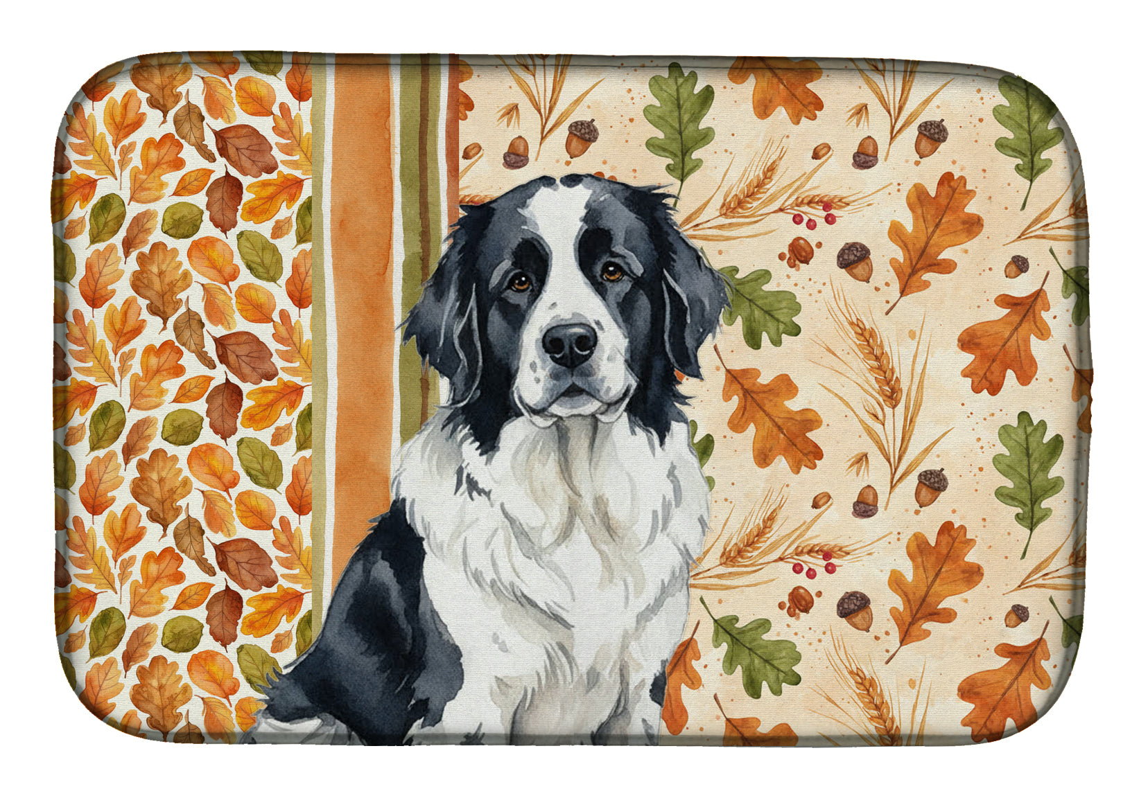 Landseer Newfoundland Heirloom Fall Dish Drying Mat Absorbent Dish Drying Mat Pad for Kitchen Counter Dish Drainer Mat for Countertop, 14 x 21", Multicolor
