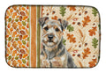 Grizzle and Tan Norfolk Terrier Heirloom Fall Dish Drying Mat Absorbent Dish Drying Mat Pad for Kitchen Counter Dish Drainer Mat for Countertop, 14 x 21", Multicolor