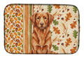 Copper Nova Scotia Duck Tolling Retriever Heirloom Fall Dish Drying Mat Absorbent Dish Drying Mat Pad for Kitchen Counter Dish Drainer Mat for Countertop, 14 x 21", Multicolor