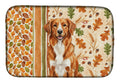 Orange Nova Scotia Duck Tolling Retriever Heirloom Fall Dish Drying Mat Absorbent Dish Drying Mat Pad for Kitchen Counter Dish Drainer Mat for Countertop, 14 x 21", Multicolor