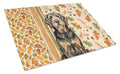 Black and Tan Otterhound Heirloom Fall Cutting Board Tempered Glass Kitchen Cutting Surface, Heat Resistant Chopping, Non-Slip Feet, Food Prep & Serving