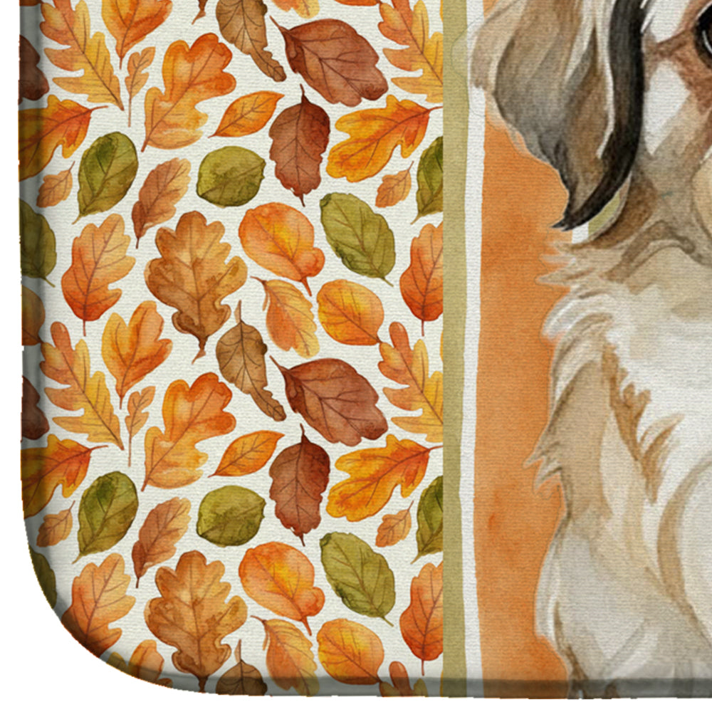 Fawn Pekingese Heirloom Fall Dish Drying Mat Absorbent Dish Drying Mat Pad for Kitchen Counter Dish Drainer Mat for Countertop, 14 x 21", Multicolor