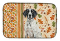 Black and White Pointer Heirloom Fall Dish Drying Mat Absorbent Dish Drying Mat Pad for Kitchen Counter Dish Drainer Mat for Countertop, 14 x 21", Multicolor