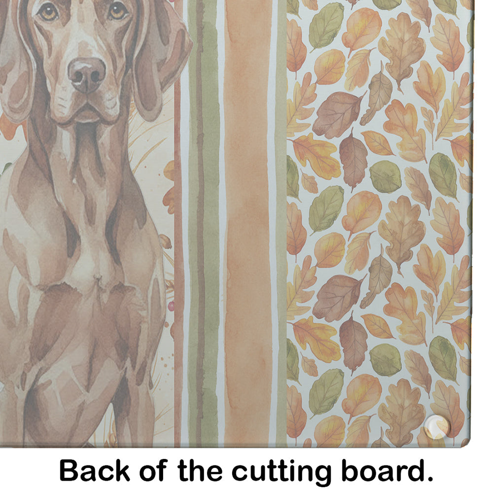 Liver Pointer Heirloom Fall Cutting Board Tempered Glass Kitchen Cutting Surface, Heat Resistant Chopping, Non-Slip Feet, Food Prep & Serving