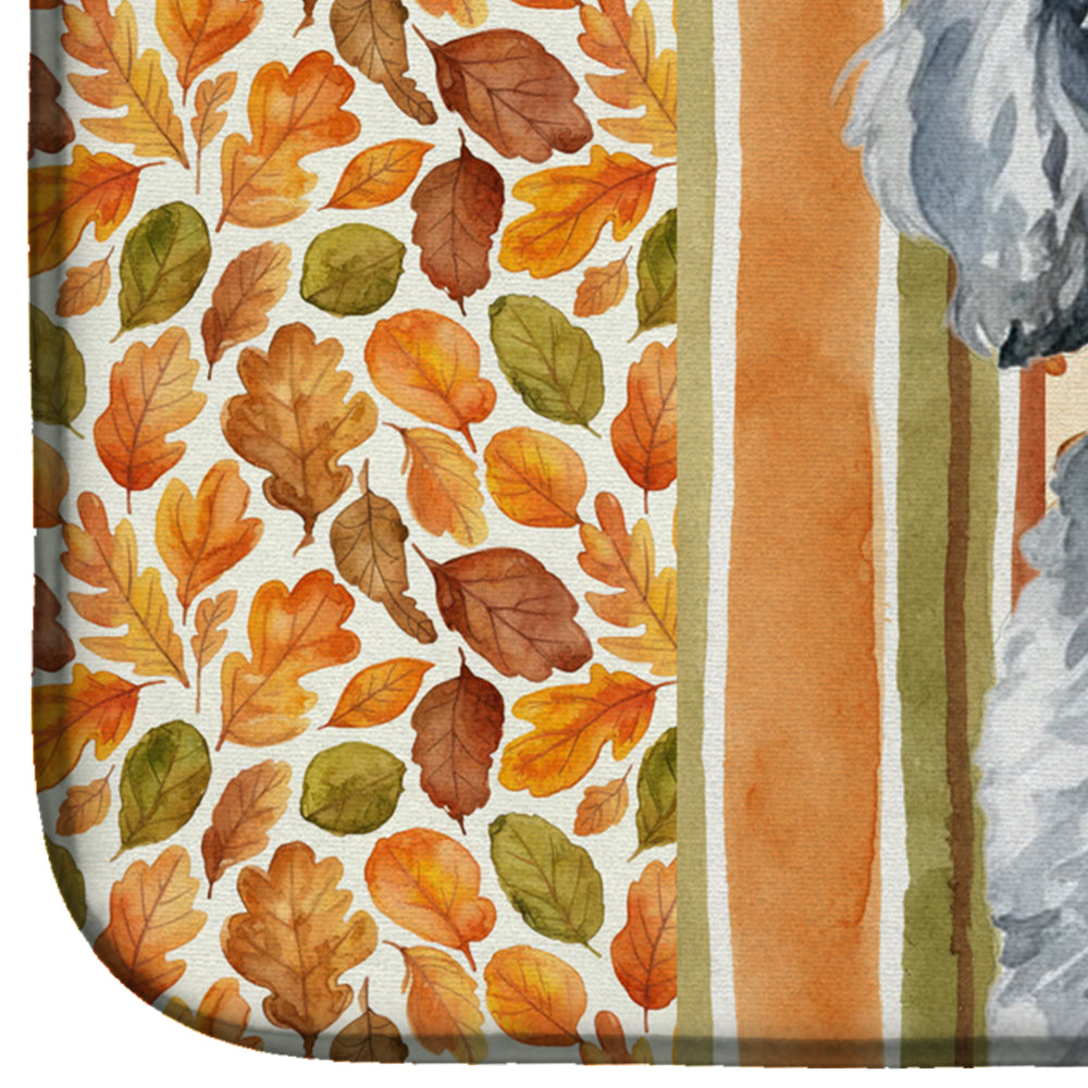 Miniature Silver Poodle Heirloom Fall Dish Drying Mat Absorbent Dish Drying Mat Pad for Kitchen Counter Dish Drainer Mat for Countertop, 14 x 21", Multicolor