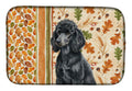 Standard Black Poodle Heirloom Fall Dish Drying Mat Absorbent Dish Drying Mat Pad for Kitchen Counter Dish Drainer Mat for Countertop, 14 x 21", Multicolor