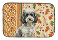Toy Parti Poodle Heirloom Fall Dish Drying Mat Absorbent Dish Drying Mat Pad for Kitchen Counter Dish Drainer Mat for Countertop, 14 x 21", Multicolor