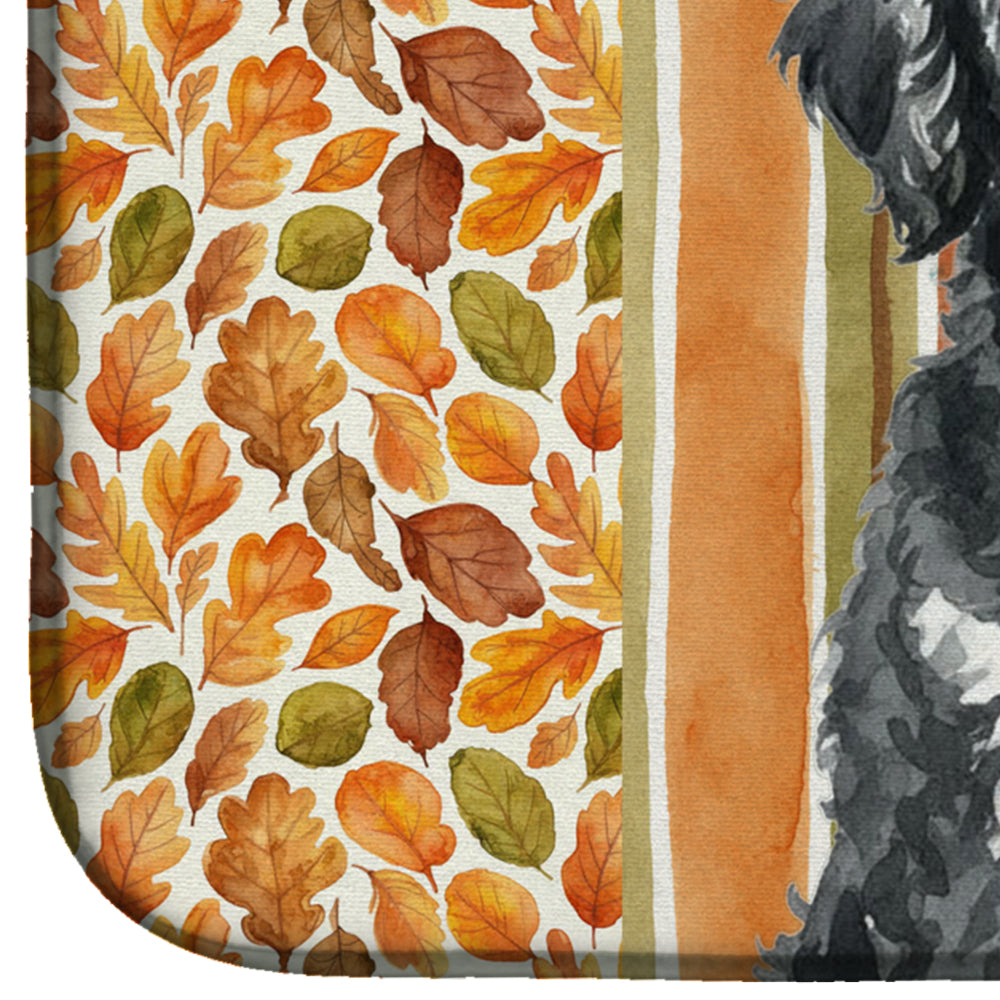 Portuguese Water Dog Heirloom Fall Dish Drying Mat Absorbent Dish Drying Mat Pad for Kitchen Counter Dish Drainer Mat for Countertop, 14 x 21", Multicolor