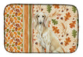 Cream Saluki Heirloom Fall Dish Drying Mat Absorbent Dish Drying Mat Pad for Kitchen Counter Dish Drainer Mat for Countertop, 14 x 21", Multicolor