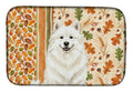 Cream Samoyed Heirloom Fall Dish Drying Mat Absorbent Dish Drying Mat Pad for Kitchen Counter Dish Drainer Mat for Countertop, 14 x 21", Multicolor
