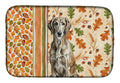 Brindle Scottish Deerhound Heirloom Fall Dish Drying Mat Absorbent Dish Drying Mat Pad for Kitchen Counter Dish Drainer Mat for Countertop, 14 x 21", Multicolor