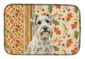 Sealyham Terrier Heirloom Fall Dish Drying Mat Absorbent Dish Drying Mat Pad for Kitchen Counter Dish Drainer Mat for Countertop, 14 x 21", Multicolor