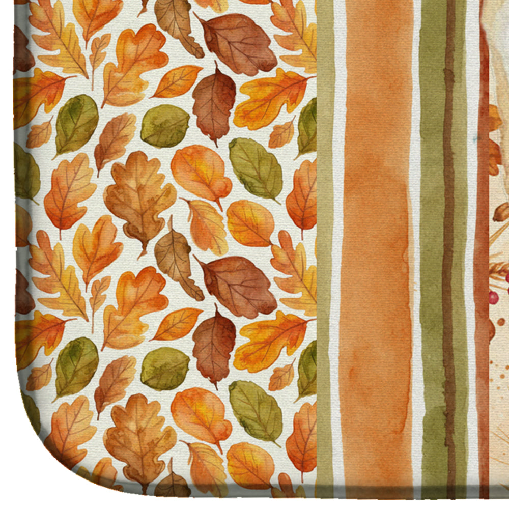 Cream Shiba Inu Heirloom Fall Dish Drying Mat Absorbent Dish Drying Mat Pad for Kitchen Counter Dish Drainer Mat for Countertop, 14 x 21", Multicolor