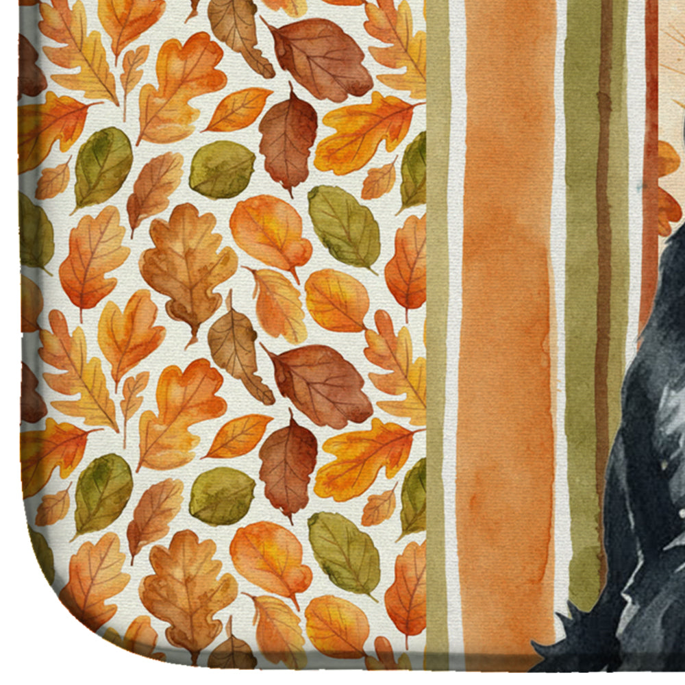 Standard Schnauzer Heirloom Fall Dish Drying Mat Absorbent Dish Drying Mat Pad for Kitchen Counter Dish Drainer Mat for Countertop, 14 x 21", Multicolor