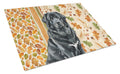 Black Tibetan Mastiff Heirloom Fall Cutting Board Tempered Glass Kitchen Cutting Surface, Heat Resistant Chopping, Non-Slip Feet, Food Prep & Serving