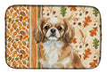 Tibetan Spaniel Heirloom Fall Dish Drying Mat Absorbent Dish Drying Mat Pad for Kitchen Counter Dish Drainer Mat for Countertop, 14 x 21", Multicolor