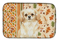 Cream Tibetan Spaniel Heirloom Fall Dish Drying Mat Absorbent Dish Drying Mat Pad for Kitchen Counter Dish Drainer Mat for Countertop, 14 x 21", Multicolor