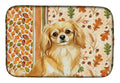 Gold Tibetan Spaniel Heirloom Fall Dish Drying Mat Absorbent Dish Drying Mat Pad for Kitchen Counter Dish Drainer Mat for Countertop, 14 x 21", Multicolor