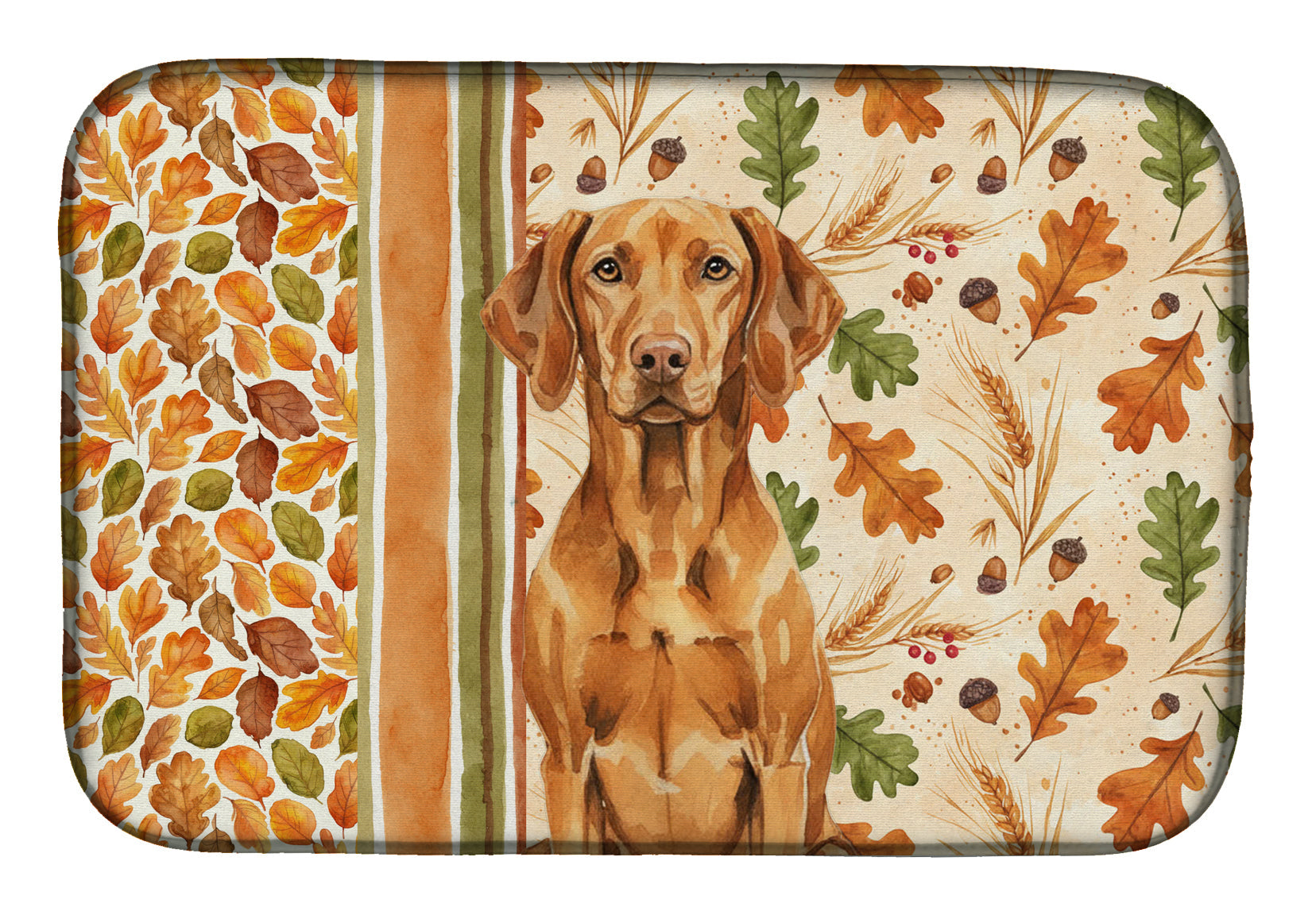 Vizsla Heirloom Fall Dish Drying Mat Absorbent Dish Drying Mat Pad for Kitchen Counter Dish Drainer Mat for Countertop, 14 x 21", Multicolor