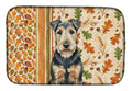 Welsh Terrier Heirloom Fall Dish Drying Mat Absorbent Dish Drying Mat Pad for Kitchen Counter Dish Drainer Mat for Countertop, 14 x 21", Multicolor