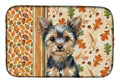 Black and Tan Yorkshire Terrier Heirloom Fall Dish Drying Mat Absorbent Dish Drying Mat Pad for Kitchen Counter Dish Drainer Mat for Countertop, 14 x 21", Multicolor