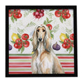 Afghan Hound Vegetables Framed Metal Print Bathroom, Kitchen, Office, Home Decor Wall Art Ready to Hang, Square, 8X8