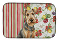 Grizzle Airedale Terrier Vegetables Dish Drying Mat Absorbent Dish Drying Mat Pad for Kitchen Counter Dish Drainer Mat for Countertop, 14 x 21", Multicolor